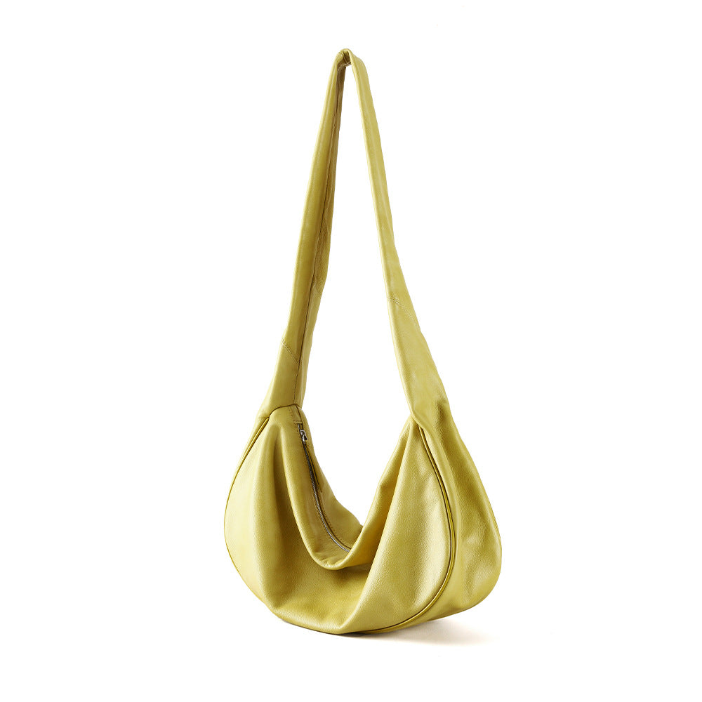 Top-grain Leather Dumpling Bag For Women With A Premium Feel