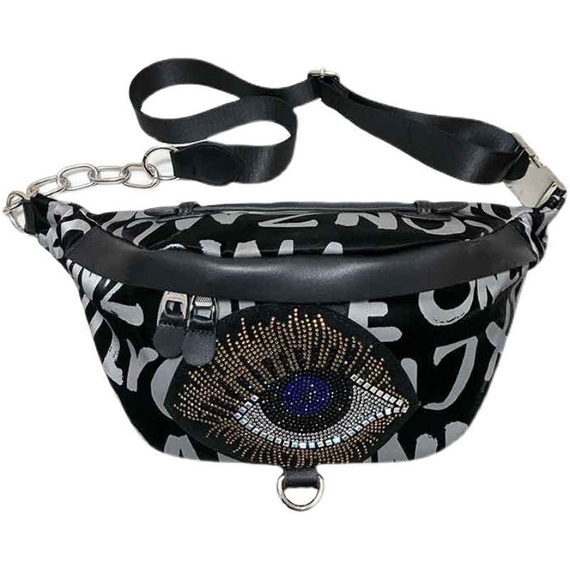 Diamond Inlaid Korean Version Rhinestone Chest Bag For Women