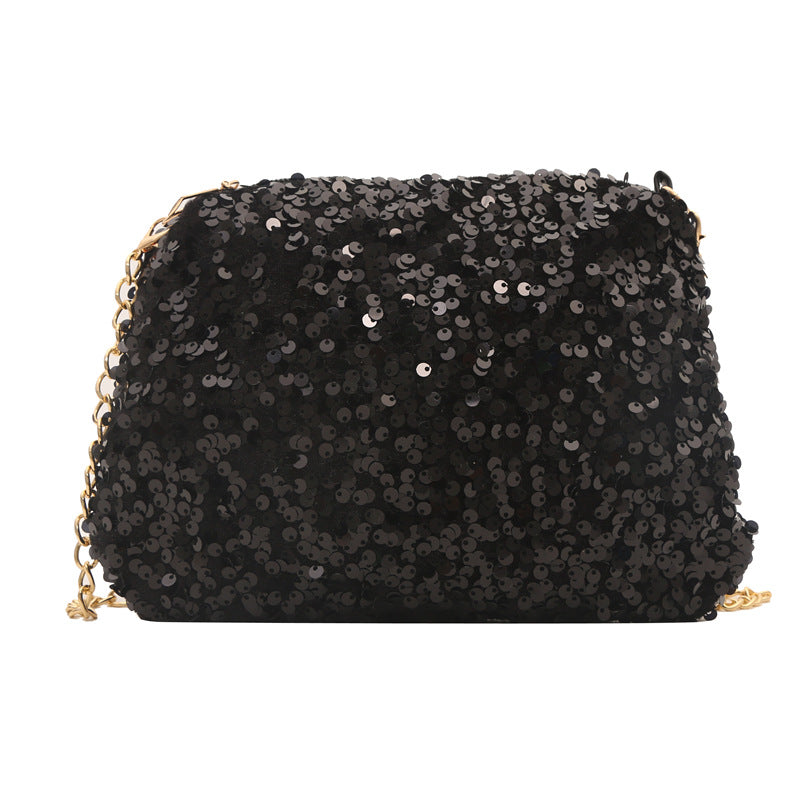 Contrast Color And Versatile Sequined Underarm Bag For Women