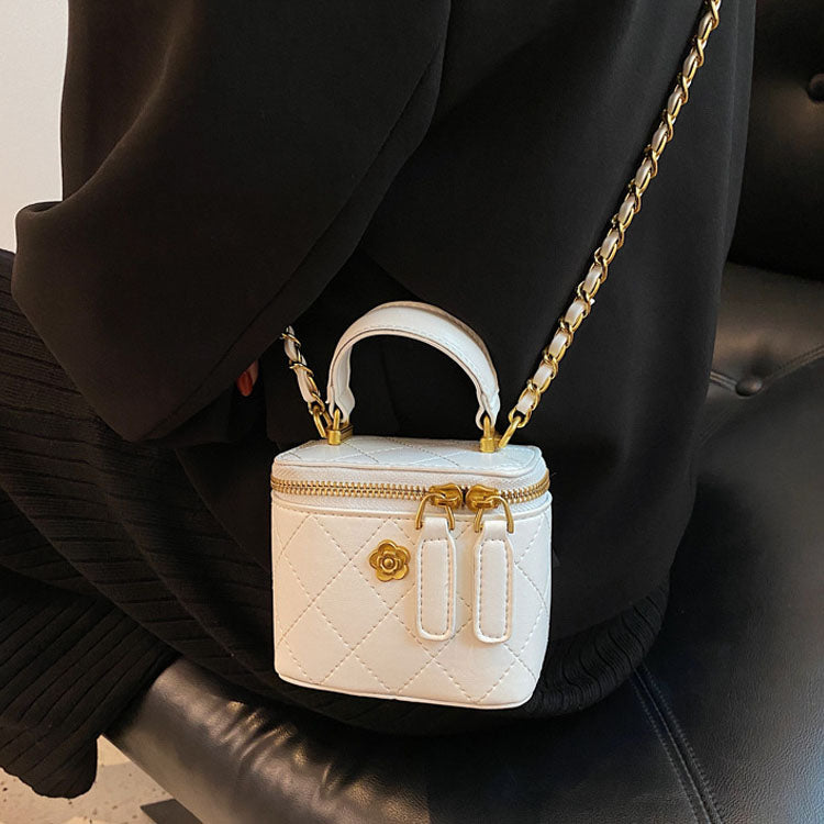Mini Lipstick Small Bag Camellia Chain Box Handbag Shoulder Messenger Bag For Women