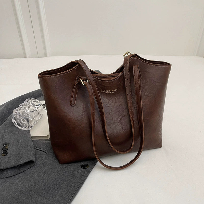 Simple And Versatile Textured Tote Bag For Women