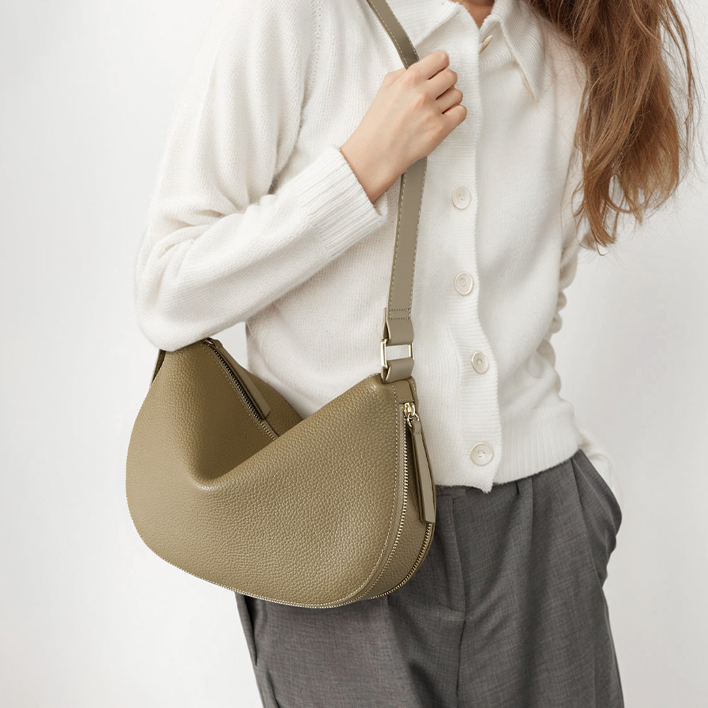 Top-grain Leather Dumpling Bag For Women With A Premium Feel
