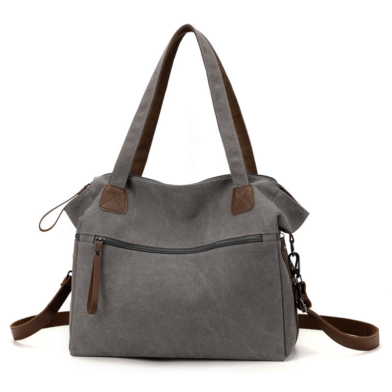 Large Capacity Fashion Casual All-match Retro Canvas Bag For Women