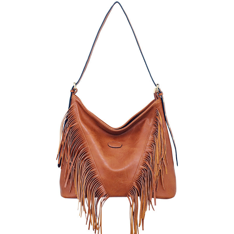 European And American Leisure Large Capacity Rivet Shoulder Messenger Bag For Women