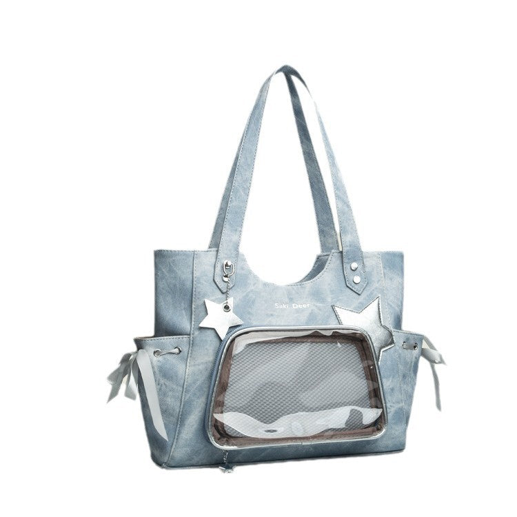 Niche Sweet Transparent Japanese Tote Bag For Women