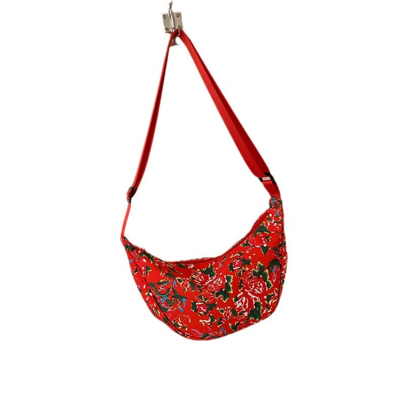 Big Flower Ethnic Crossbody Bag For Women