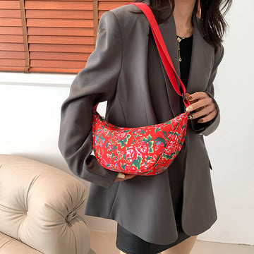 Big Flower Ethnic Crossbody Bag For Women