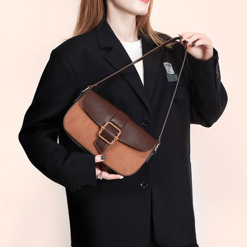 Retro Patchwork Shoulder Bag For Women