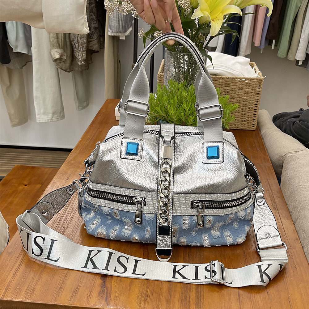 Ripped Chain Portable Messenger Bag For Women