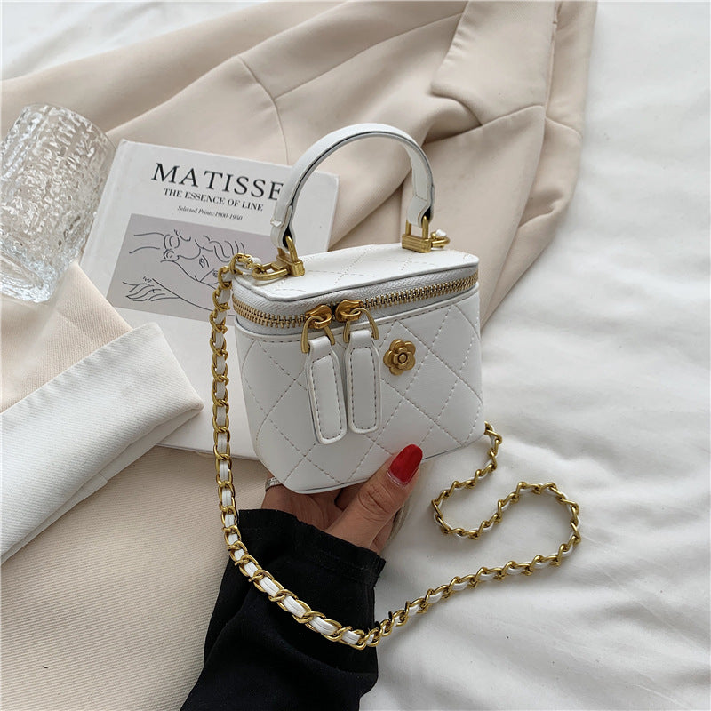 Mini Lipstick Small Bag Camellia Chain Box Handbag Shoulder Messenger Bag For Women