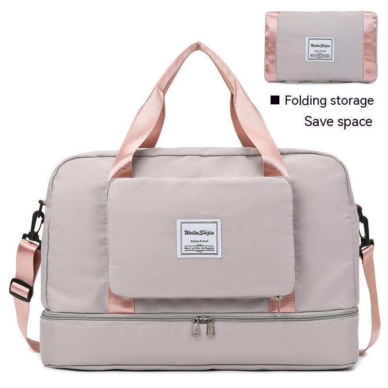 Large Capacity Folding Trolley Portable Travel Bag For Women