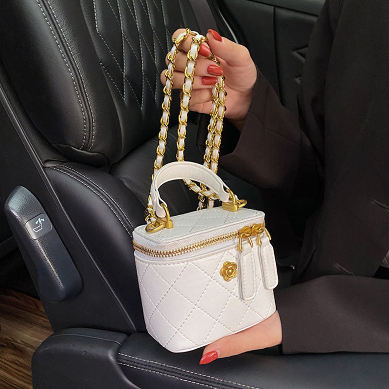 Mini Lipstick Small Bag Camellia Chain Box Handbag Shoulder Messenger Bag For Women
