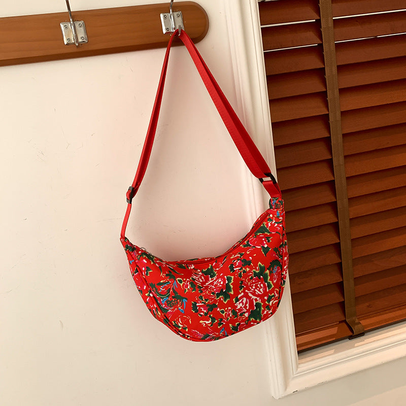 Big Flower Ethnic Crossbody Bag For Women