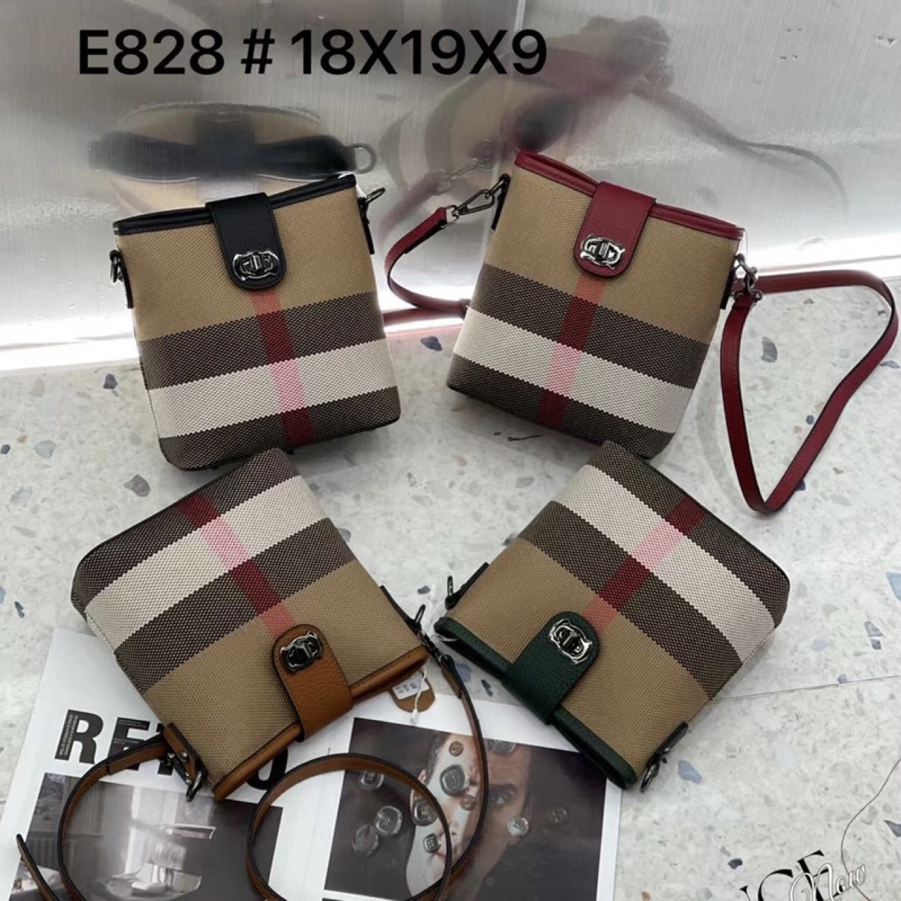 Fashion Classic Checked Bucket Bag For Women