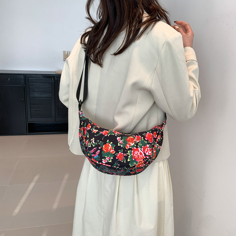 Big Flower Ethnic Crossbody Bag For Women